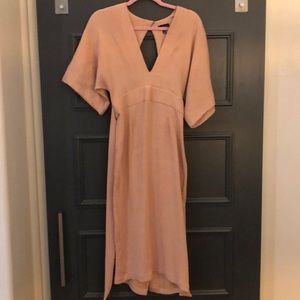 TOPSHOP Midi blush open back dress